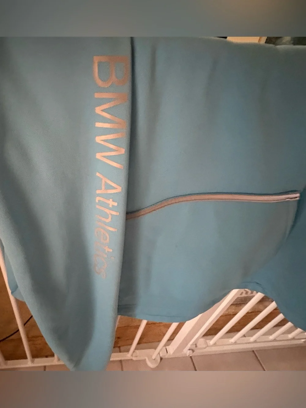 VGC- BMW x Puma Light Blue Cowell neck, drawstring with pockets Bmw logo